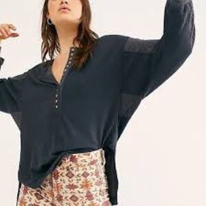 Free People M Back At It Henley Top
